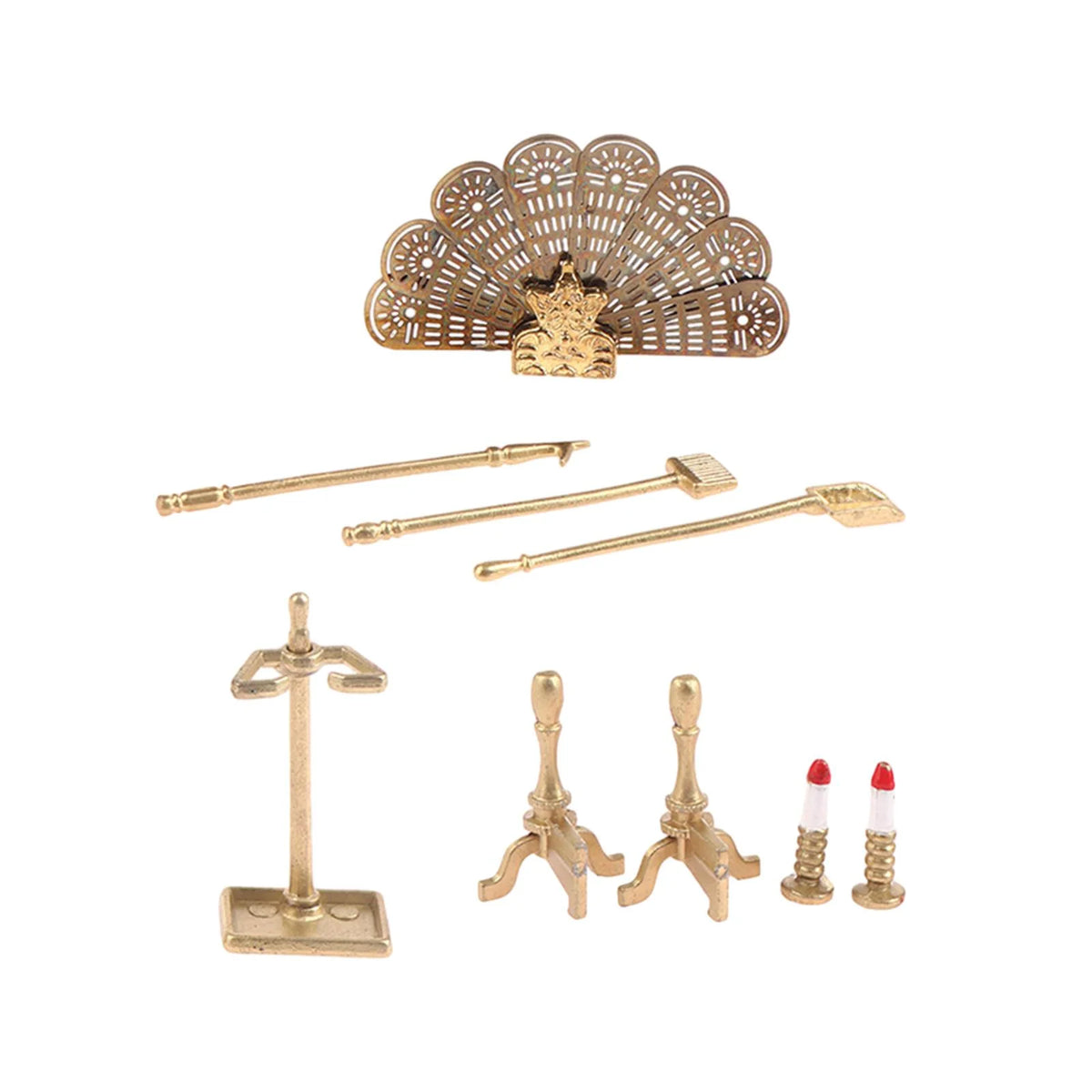 Miniature Metal Fireplace Dollhouse Decoration Y14764