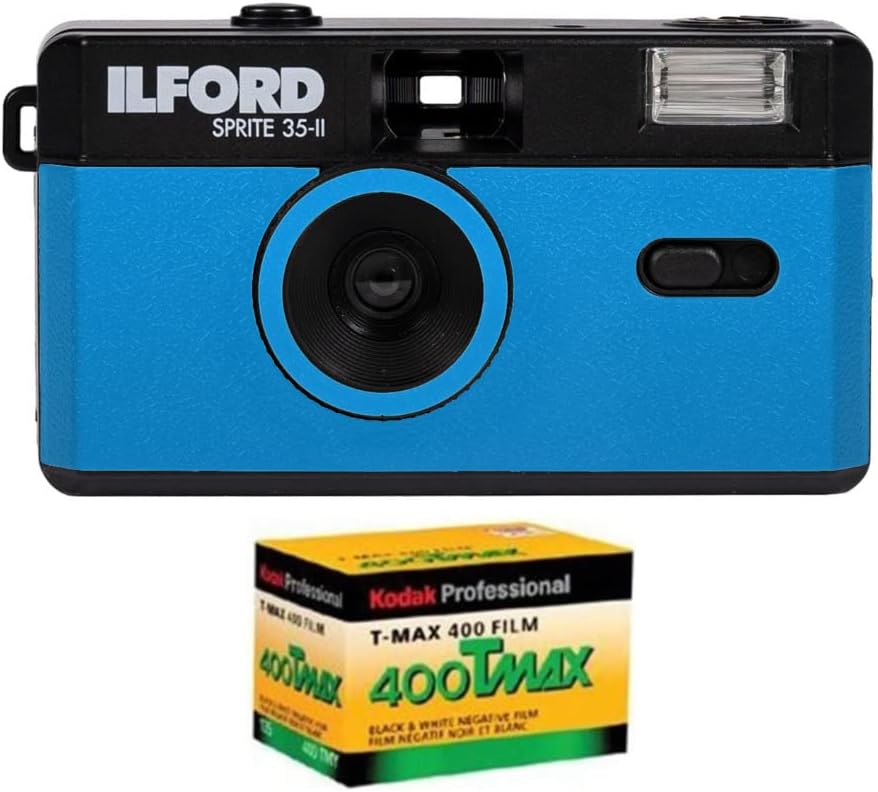 35mm Analog Film Camera with Kodak Professional T-Max 400 Black and White Negative Film Bundle I303263