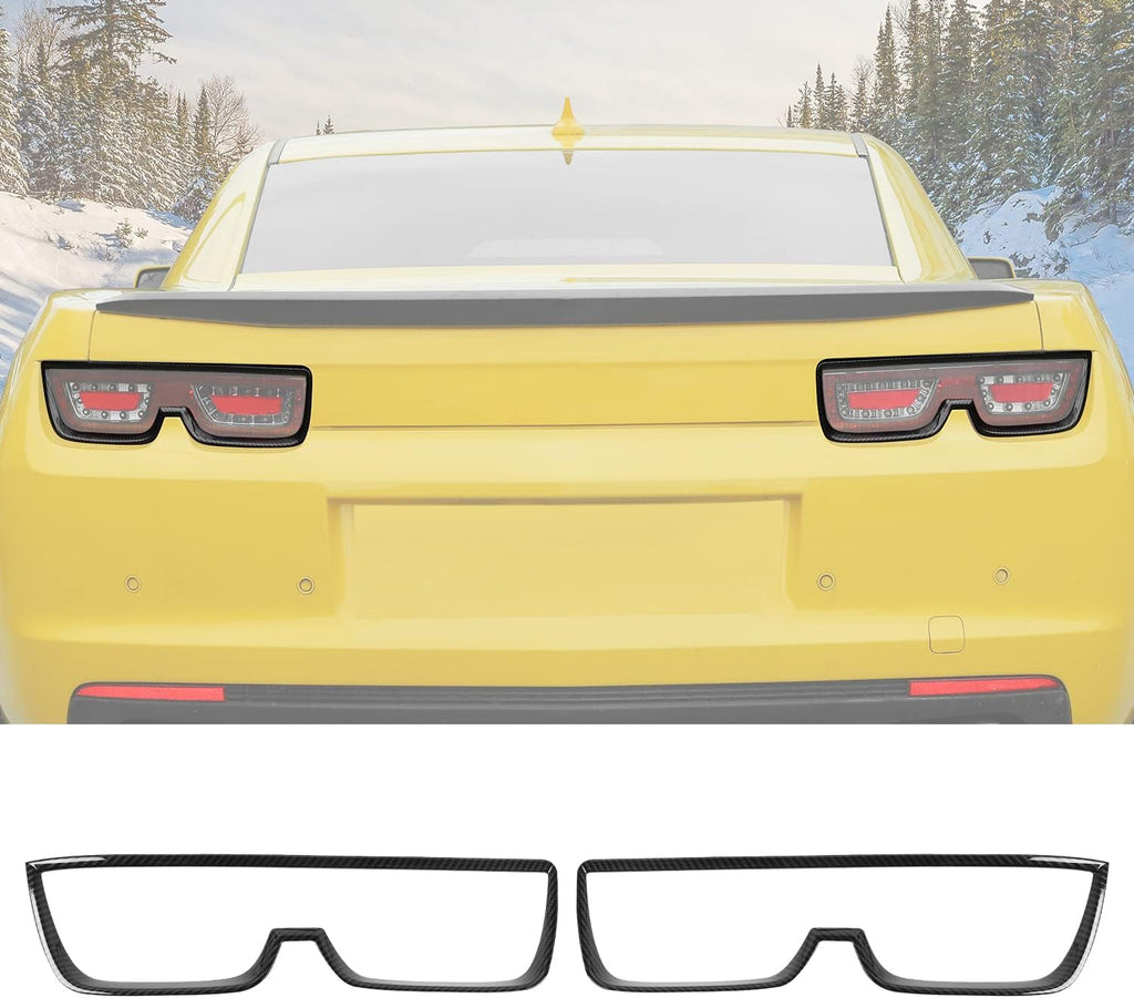 Carbon Fiber Grain Tail Light Cover Trim Frame Bezels Q3175