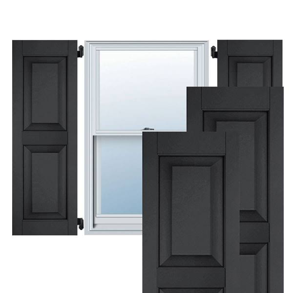 Black Raised Panel Shutters Pair T19666