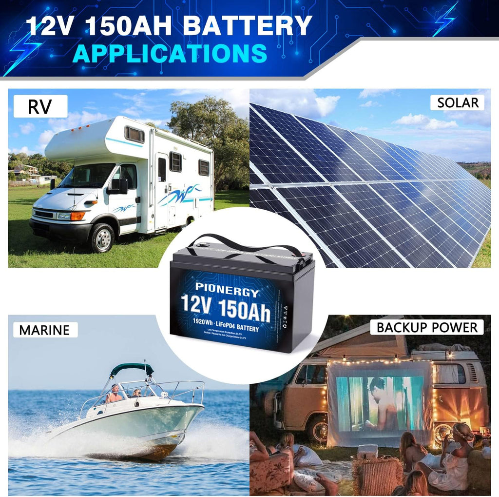 12V 150Ah LiFePO4 Lithium Battery with 100A BMS W3656