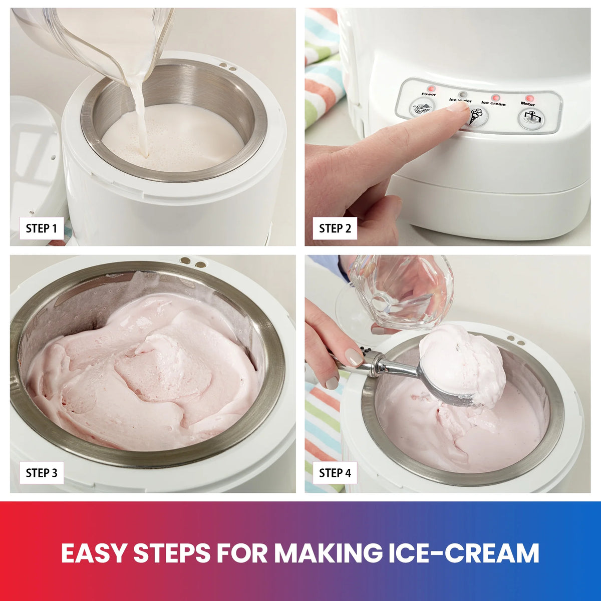 1.2Liter White Ice Cream Maker N1610