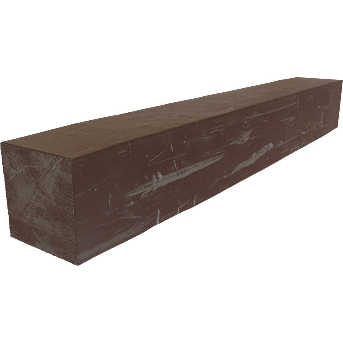 Hand Hewn Faux Wood Fireplace Mantel, Aged Pecan T9700
