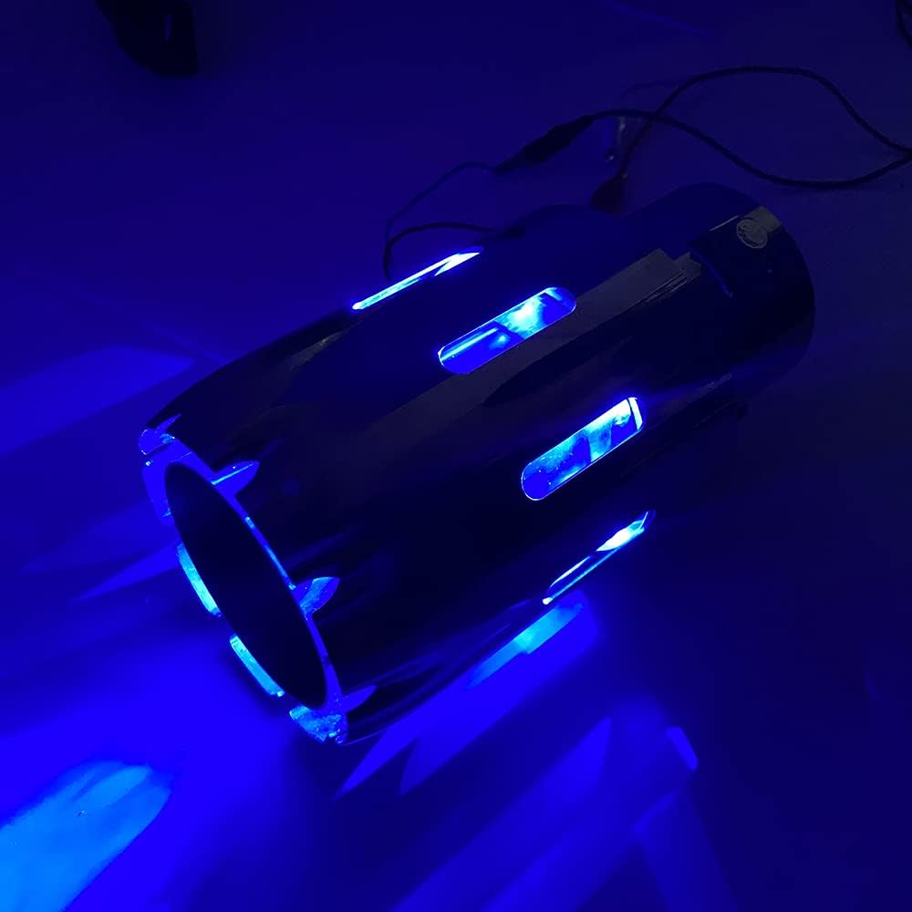 2.5" Inlet 3.5" Outlet LED Exhaust Tip Burnt Type 6.5" Length Car Exhaust Tail Pipe Pack of 2 V713274