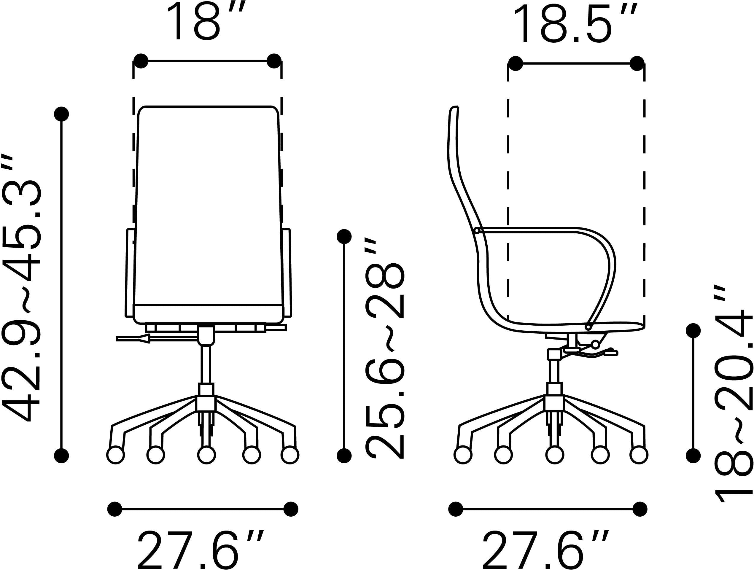 Black Hi Back Office Chair C153