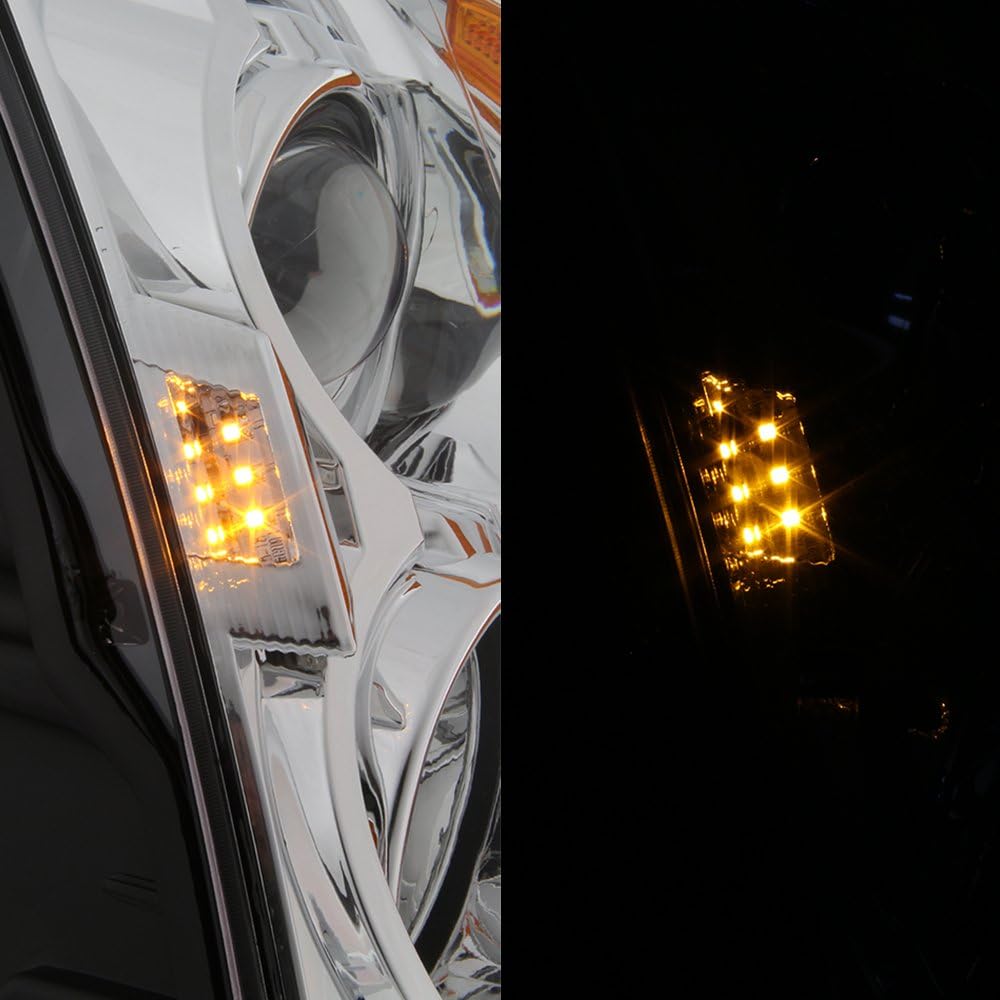 Projector Headlight Assembly Chrome Housing Clear Lens Full Set S83248