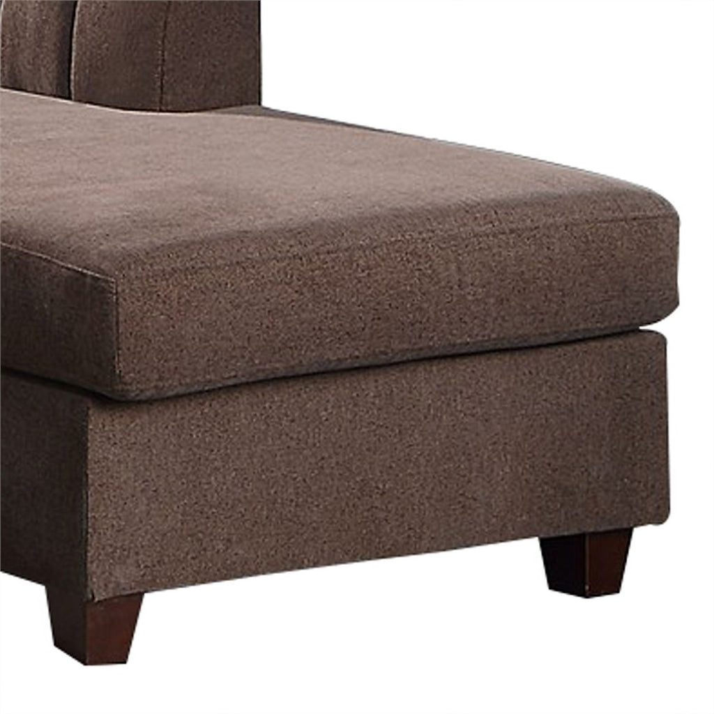 Brown Chenille 3 Piece Sectional Sofa Set F242