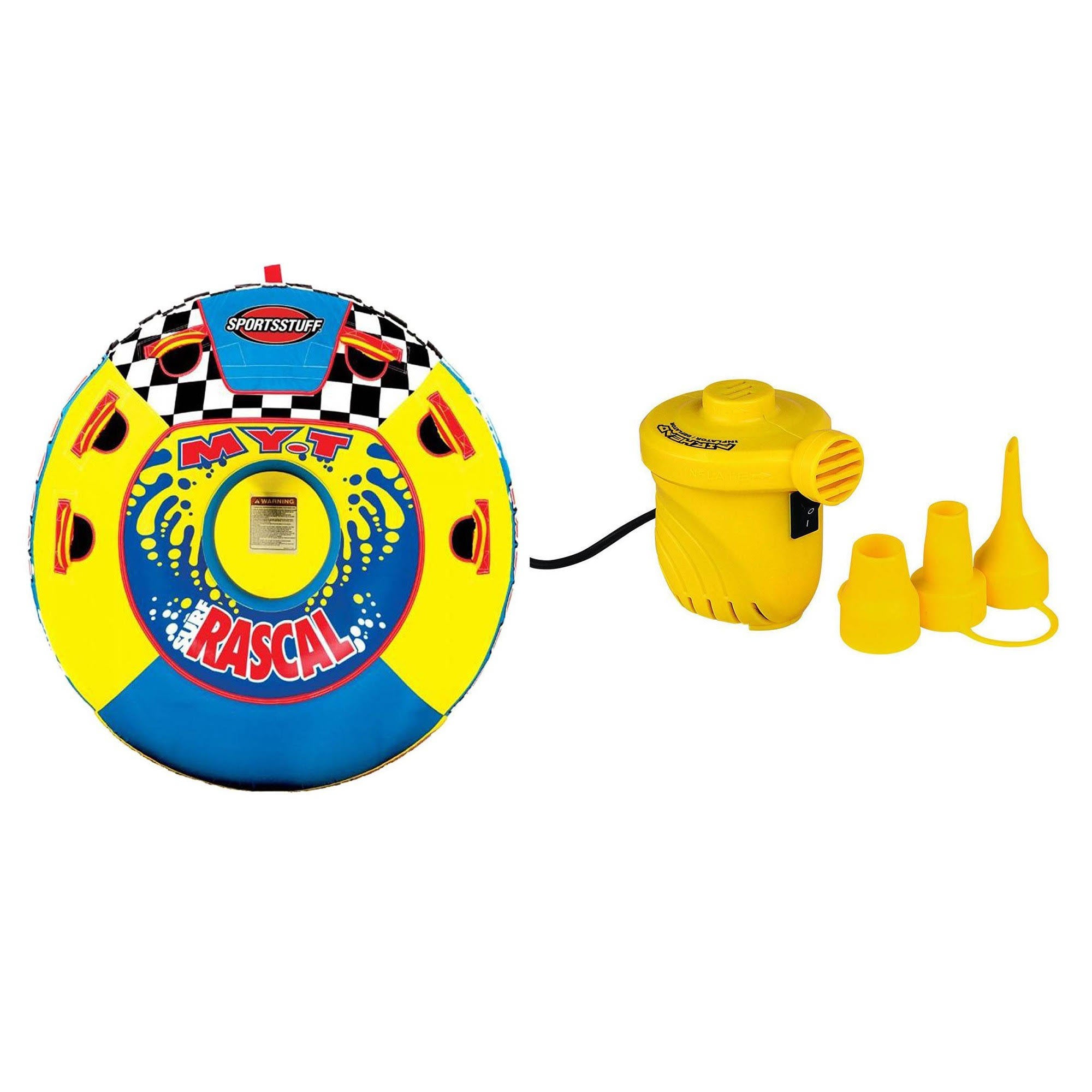 1-Person Tube Towable with 12V Portable Air Pump G32452