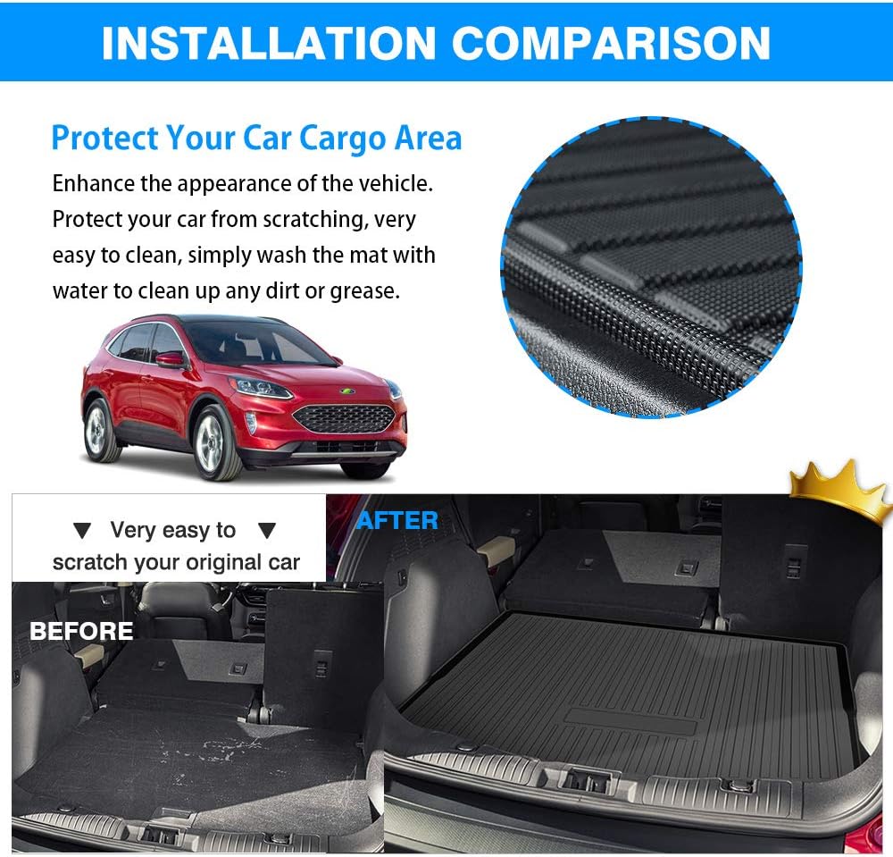Black TPO Cargo Mat for Ford Escape Hybrid M854347