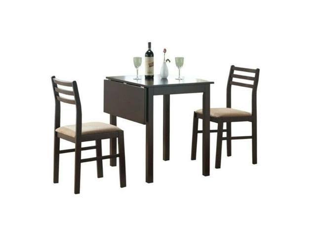 3 Piece Solid-Top Drop Leaf Dining Set W207