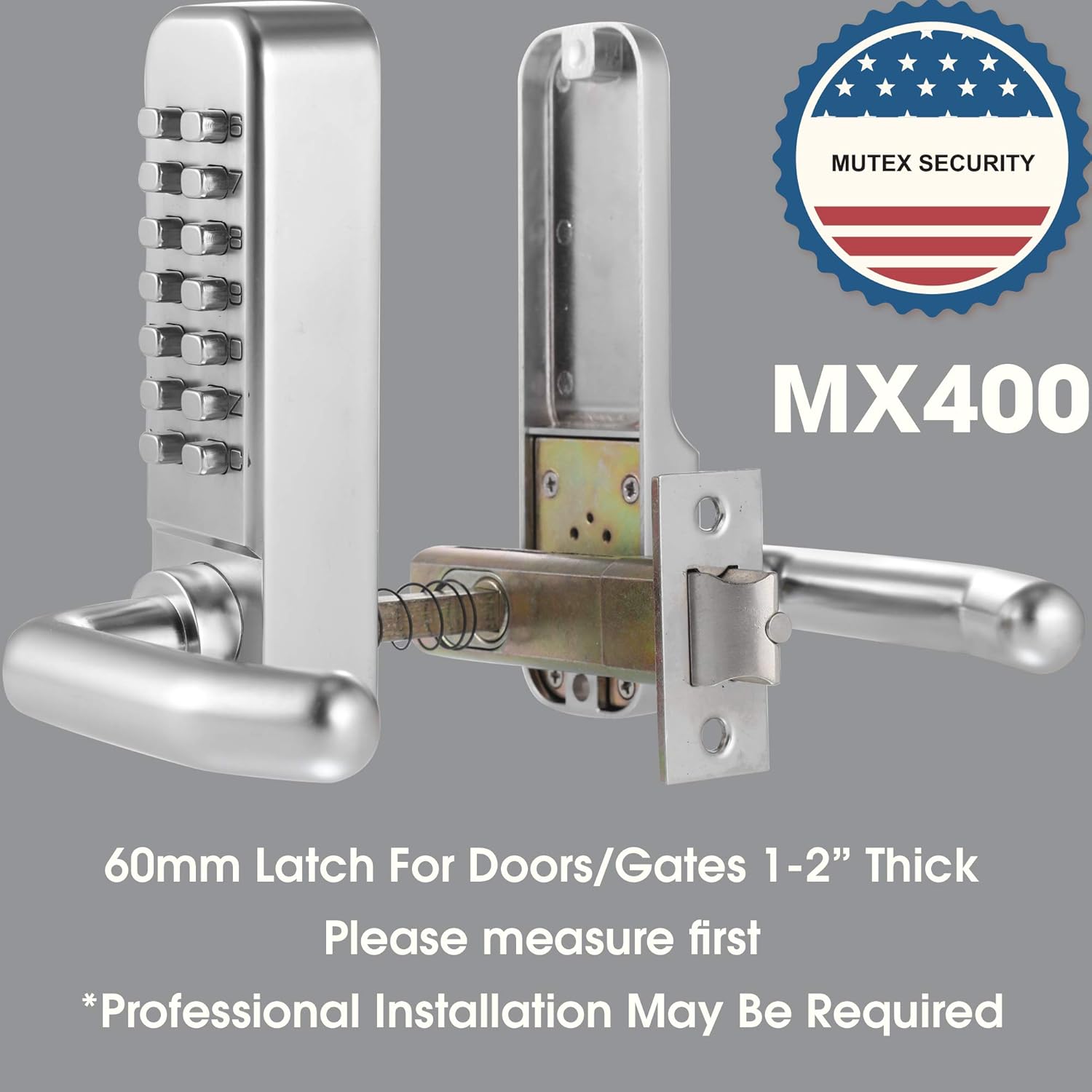 14 Digit Keypad Mechanical Door Lock Lever Set with 60mm Latch A90529