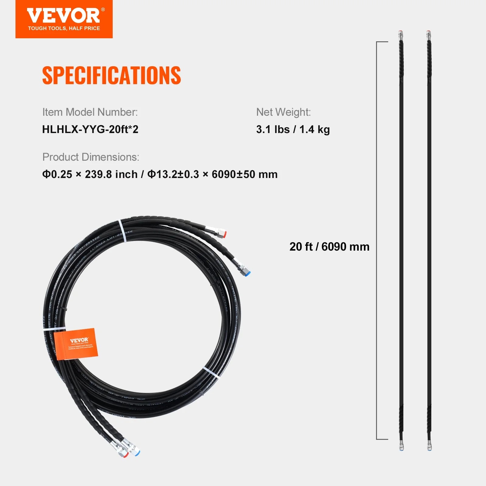 20 ft Hydraulic Steering Hose F31841