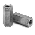 1/2 inch-20 x W5/8 inch x L1 1/4 inch Fine Thread Hex Rod Coupling Nut Low Carbon Steel Plain Finish Pk 100 E867123