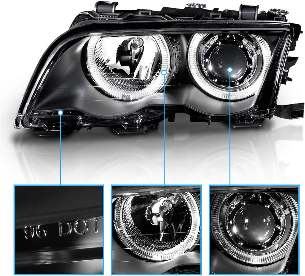 Black Projector Headlights for BMW 3 Series E46 4 Door G2786