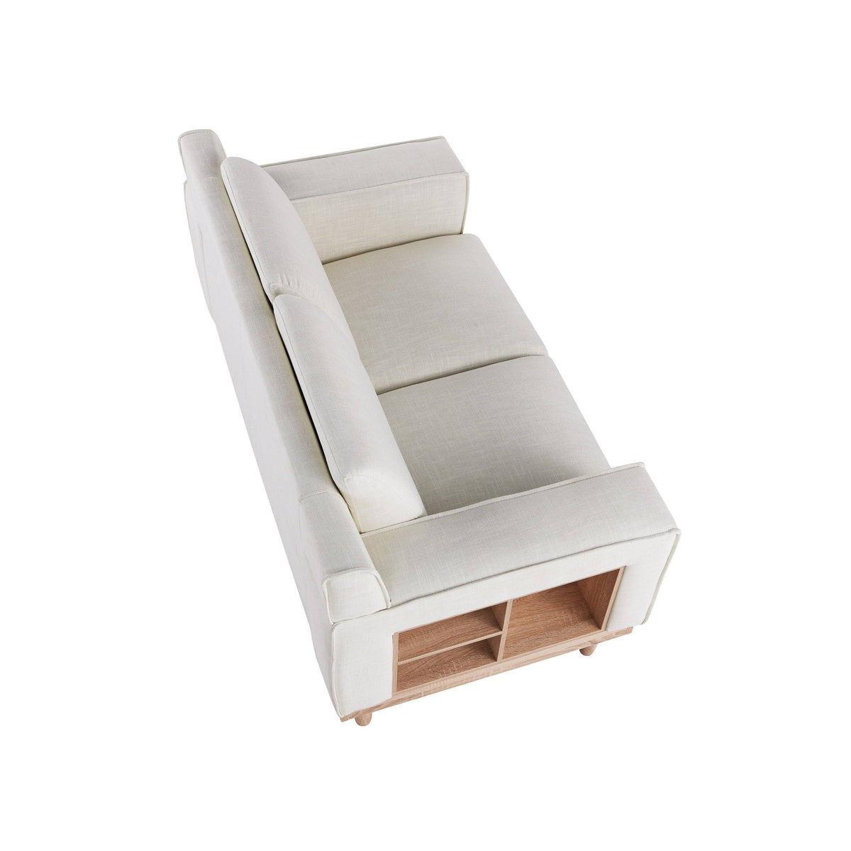 Cream Love Seat with Shelves Q127