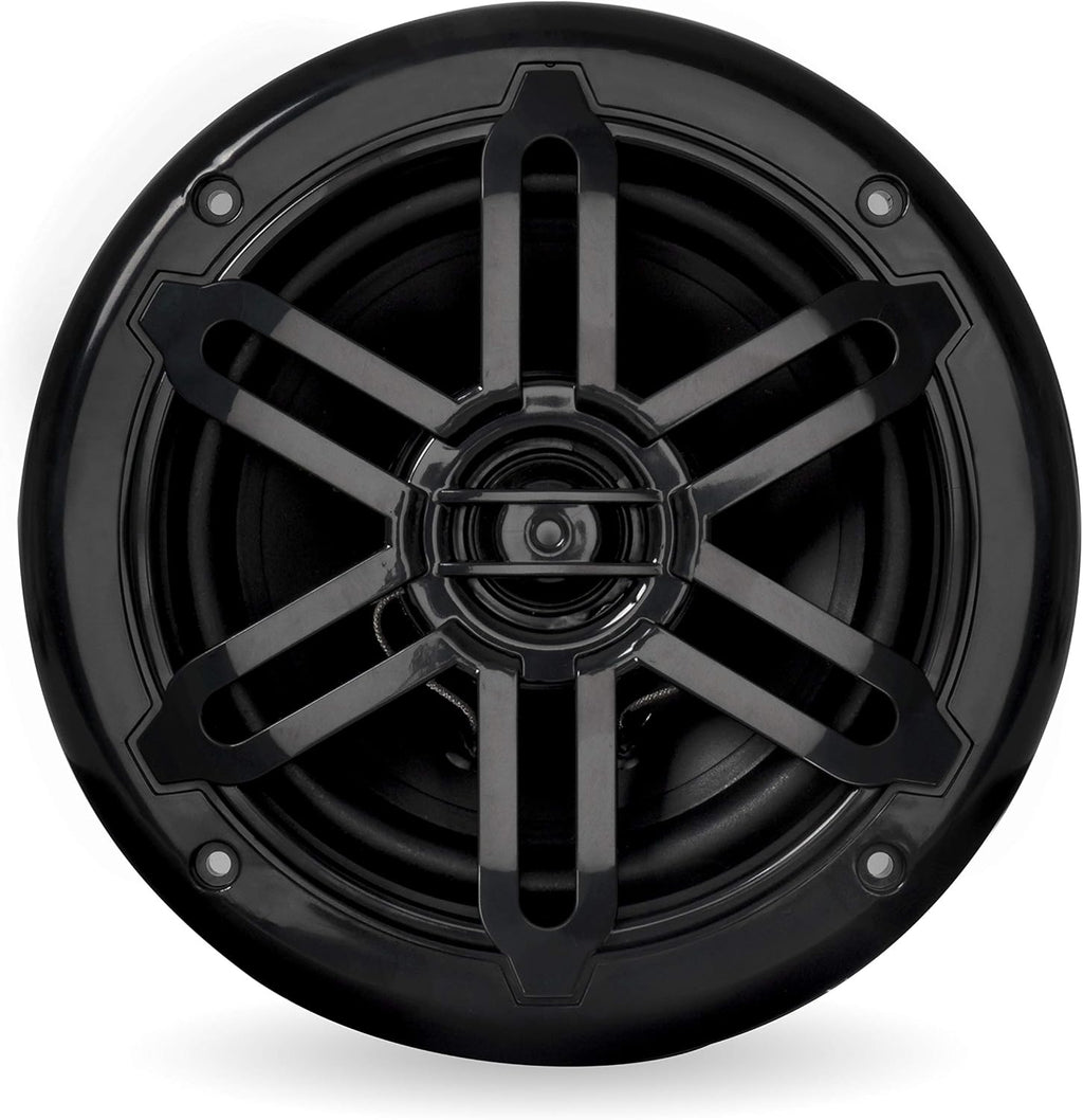 Four 1000 Watt Peak 6.5-inch 2-Way Marine Speakers with Bluetooth Amplifier C6441