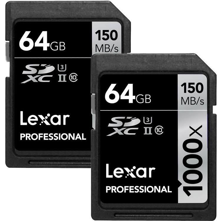 64GB 1000x SDXC UHS-II Memory Card 2 Pack A626834