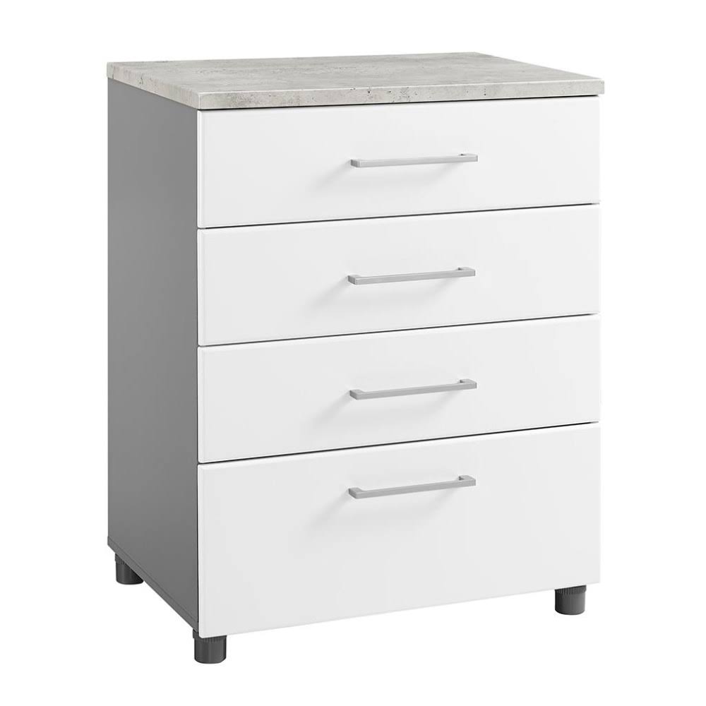 White 4 Drawer Base Cabinet P132