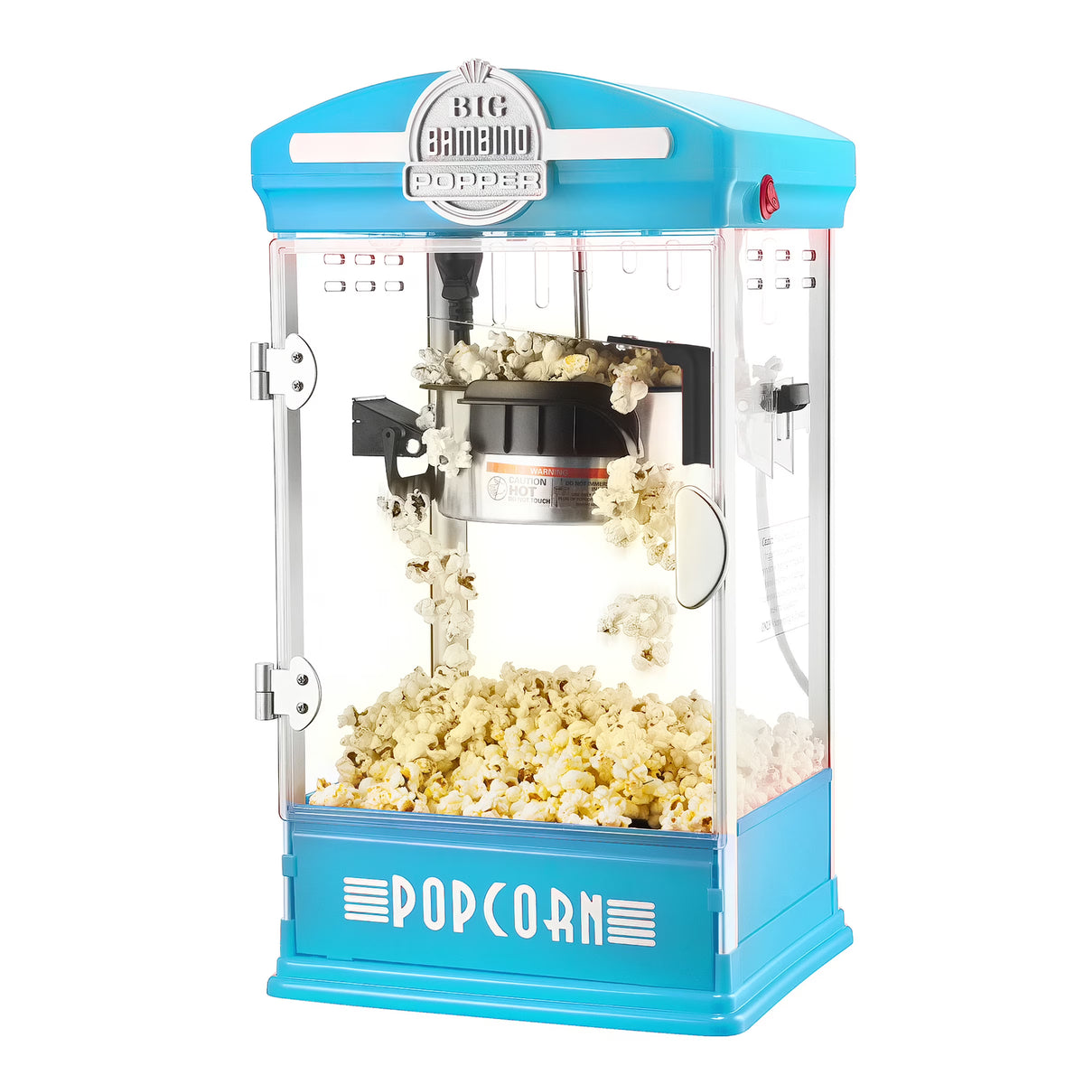 Blue Retro Tabletop Popcorn Popper with Stainless-Steel Kettle N929