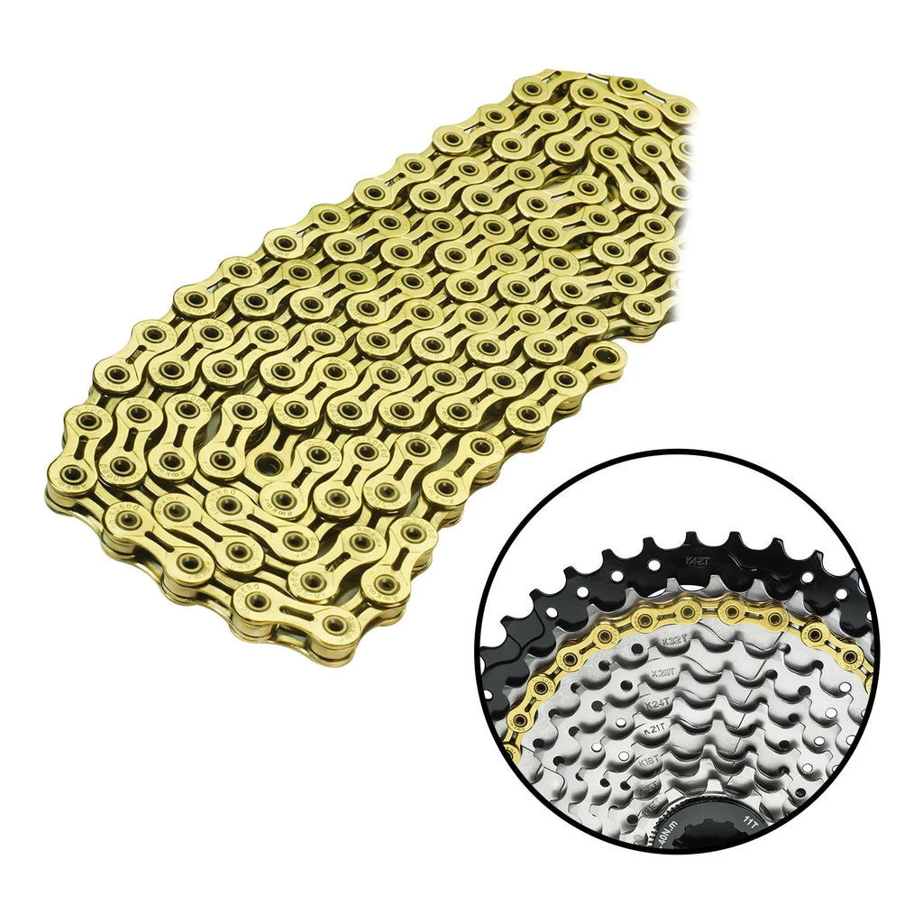 Yellow 116 Links Bicycle Chain I365