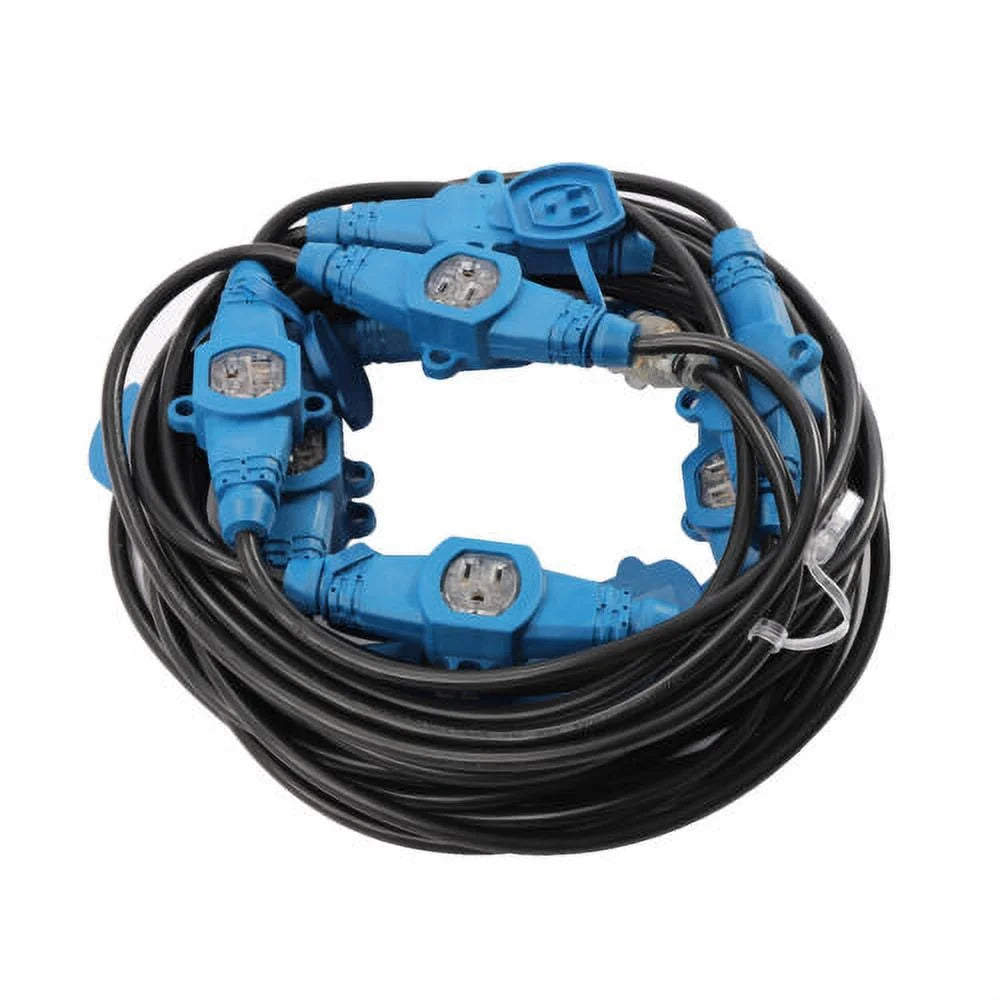 65FT 12awg 13 Plugs 15A 125V Power Extension Cord Splitter D944038