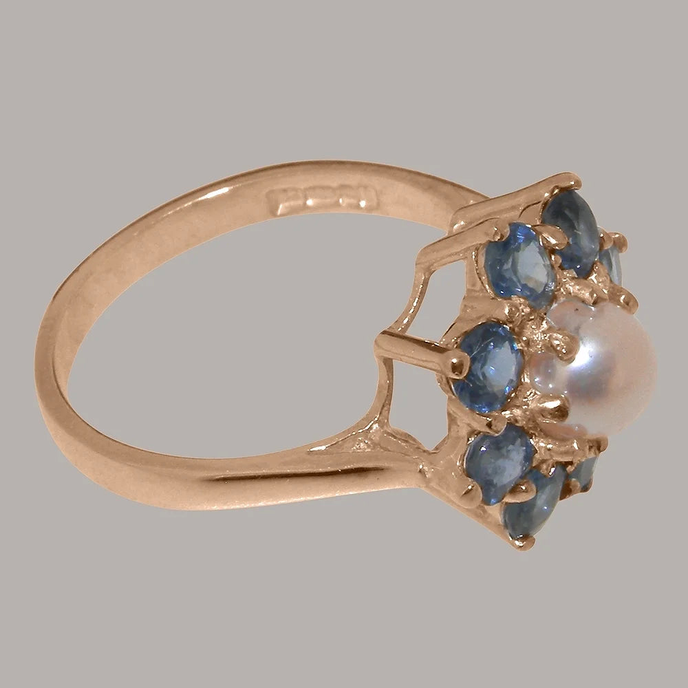 18k Rose Gold Cultured Pearl & Sapphire Statement Ring X695506