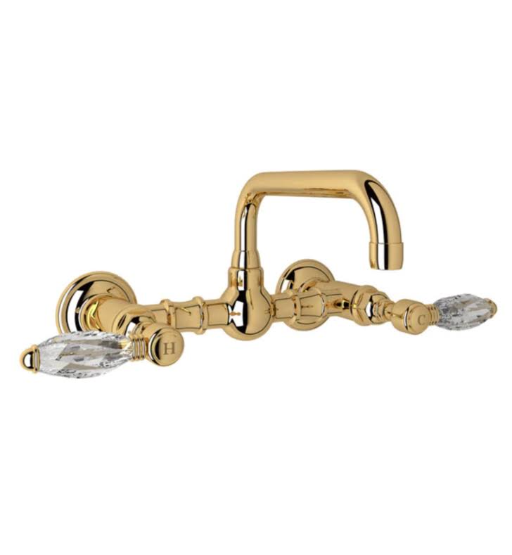 Tuscan Brass Wall Mount Bridge Lavatory Faucet H9102