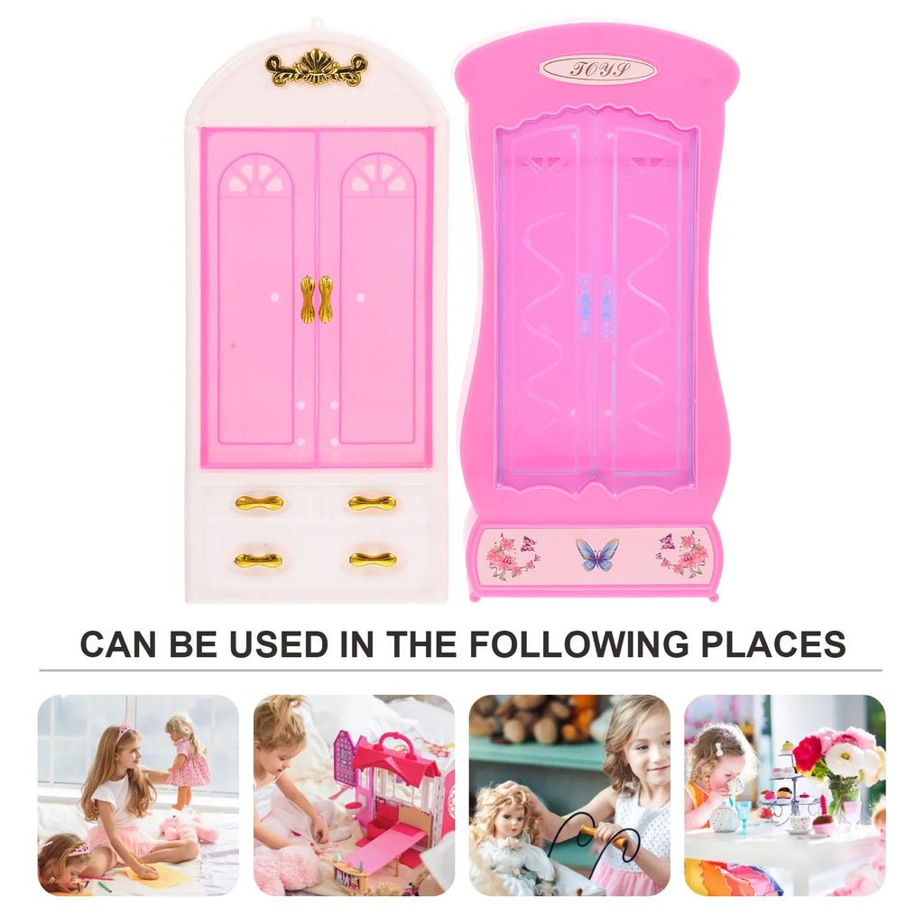 Miniature Doll Wardrobe Closet 2 Pcs E8884