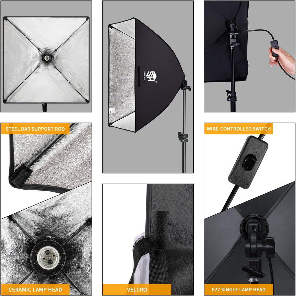 Photo Studio Lighting Kit Set with Softbox and Light Stand P779822