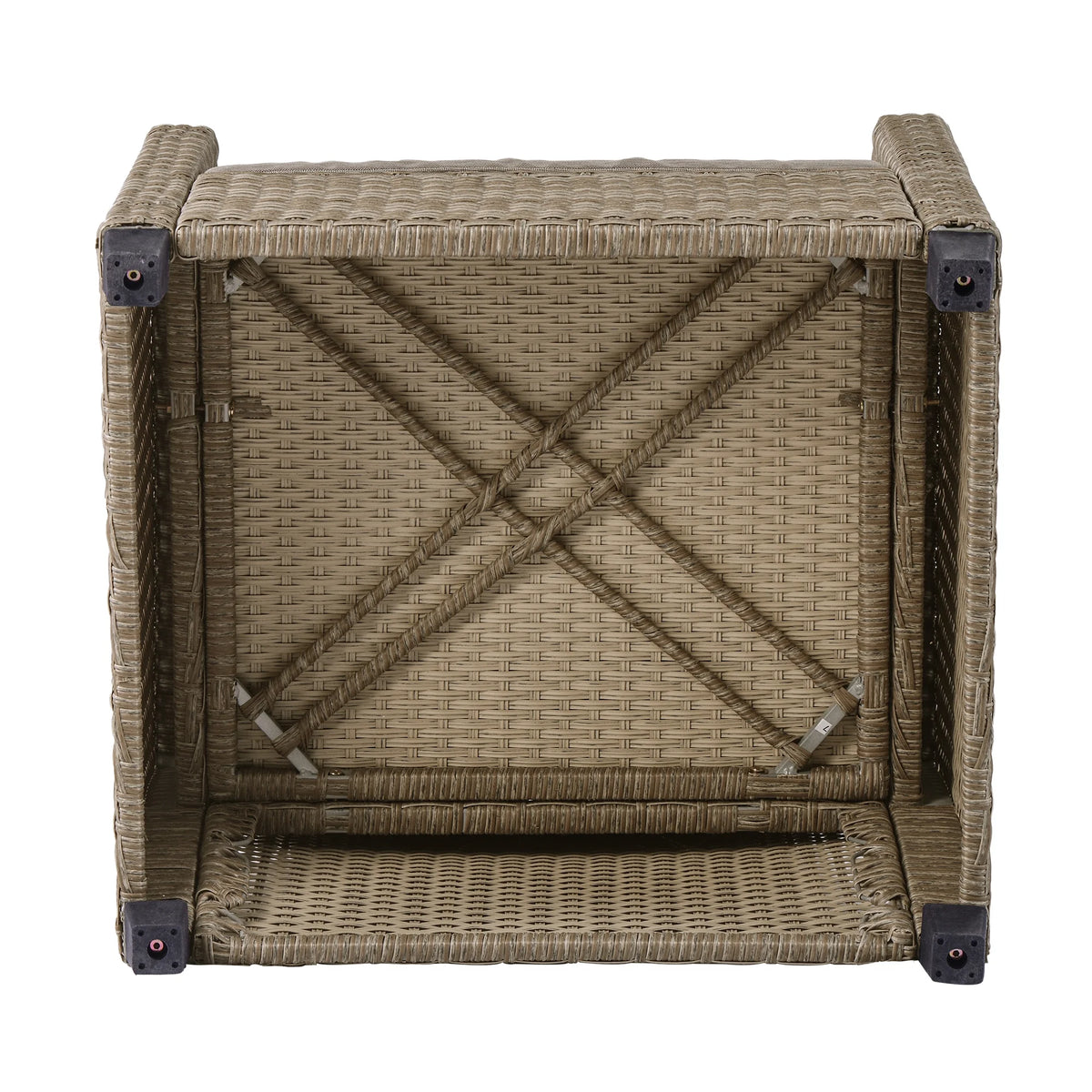 Gray Wicker Sectional Sofa with Seat Cushions P538