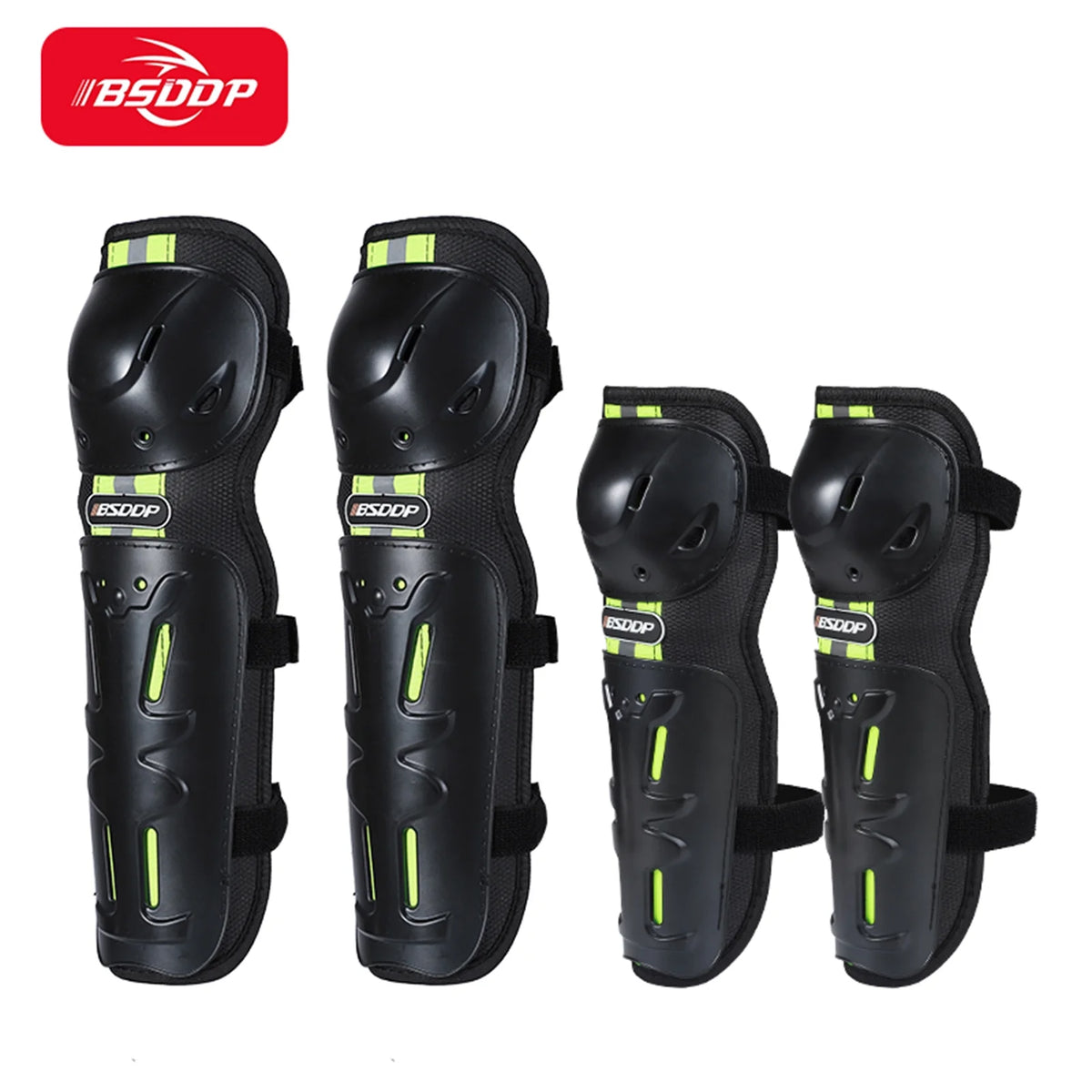 Motorcycle Knee Pads 4 Piece Set Elbow Knee Protection Reflective Breathable Protective Gear O3818