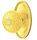 Solid Brass Door Knob Set with Oval Rosette S326