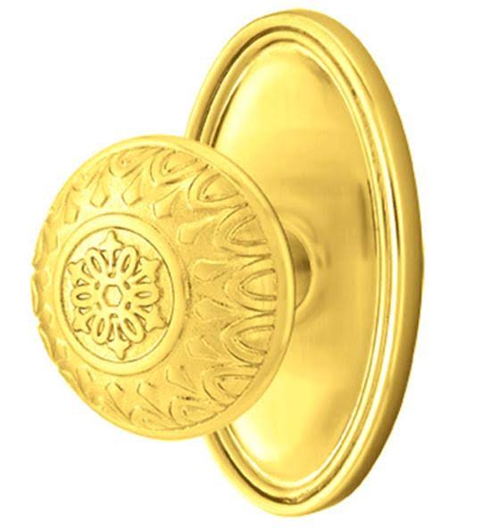 Solid Brass Door Knob Set with Oval Rosette S326