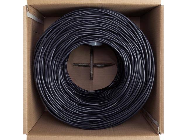 Black 1000ft Cat5e Bulk Ethernet Cable B33779