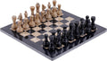 Marble Chess Set 12 Inches Black and Coral Handmade 1 Chess Board & 32 Chess Pieces S9382