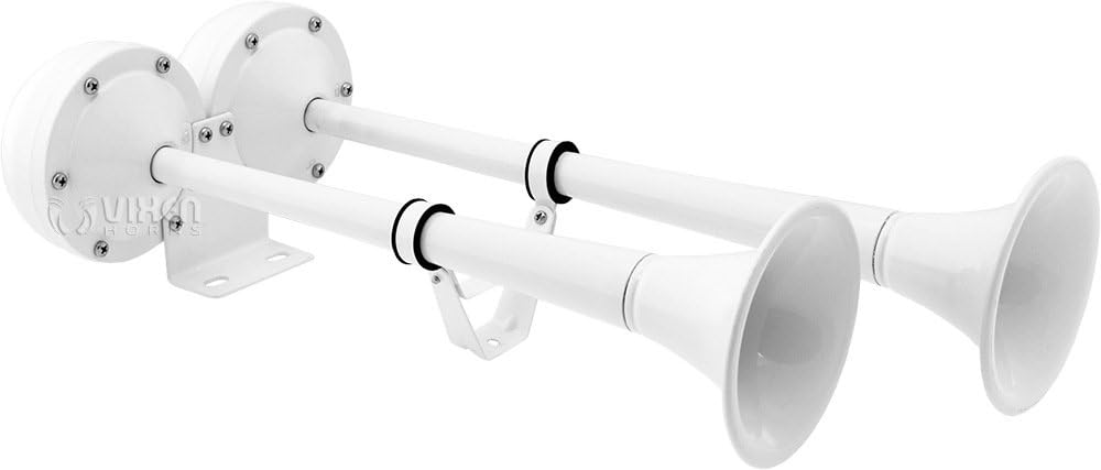 12V White Stainless Steel Marine Electric Train Horn U94519
