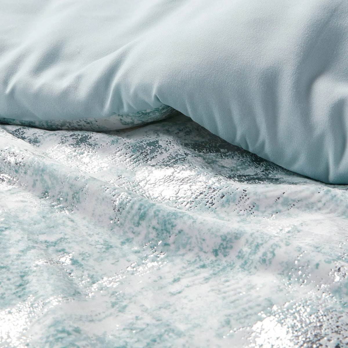 Pearl Metallic Printed Velvet Duvet Cover Set King/Cal King O1981