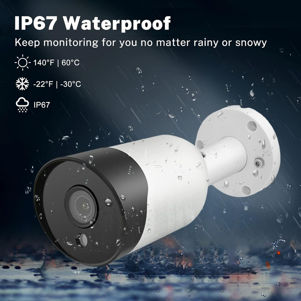 8MP 4K Bullet POE IP Security Camera with Microphone, Night Vision A7931