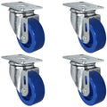 4 Solid Polyurethane Swivel Casters Set of 4, Plate Size 2-3/8 x 3-5/8 F270625