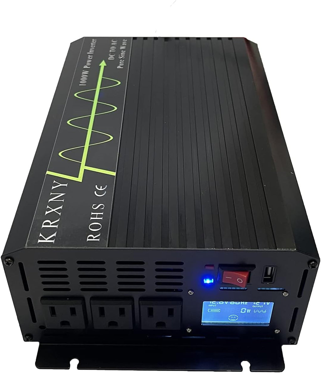 1000W Pure Sine Wave Power Inverter 12V DC to 110V AC with USB Port O769086