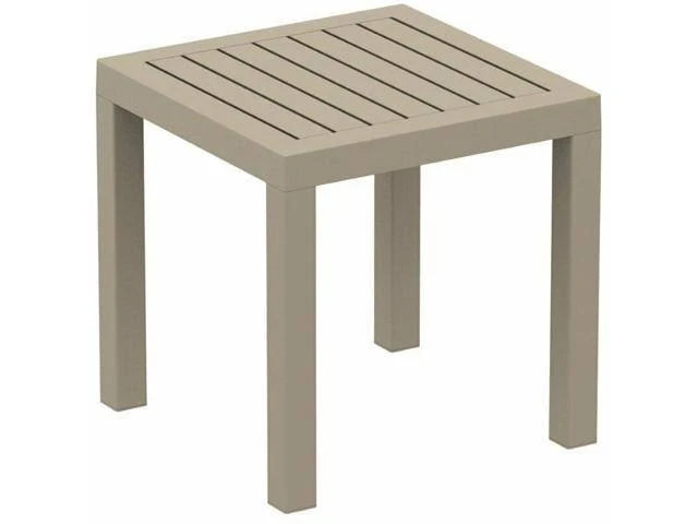 Taupe Square Resin Patio Side Table C284