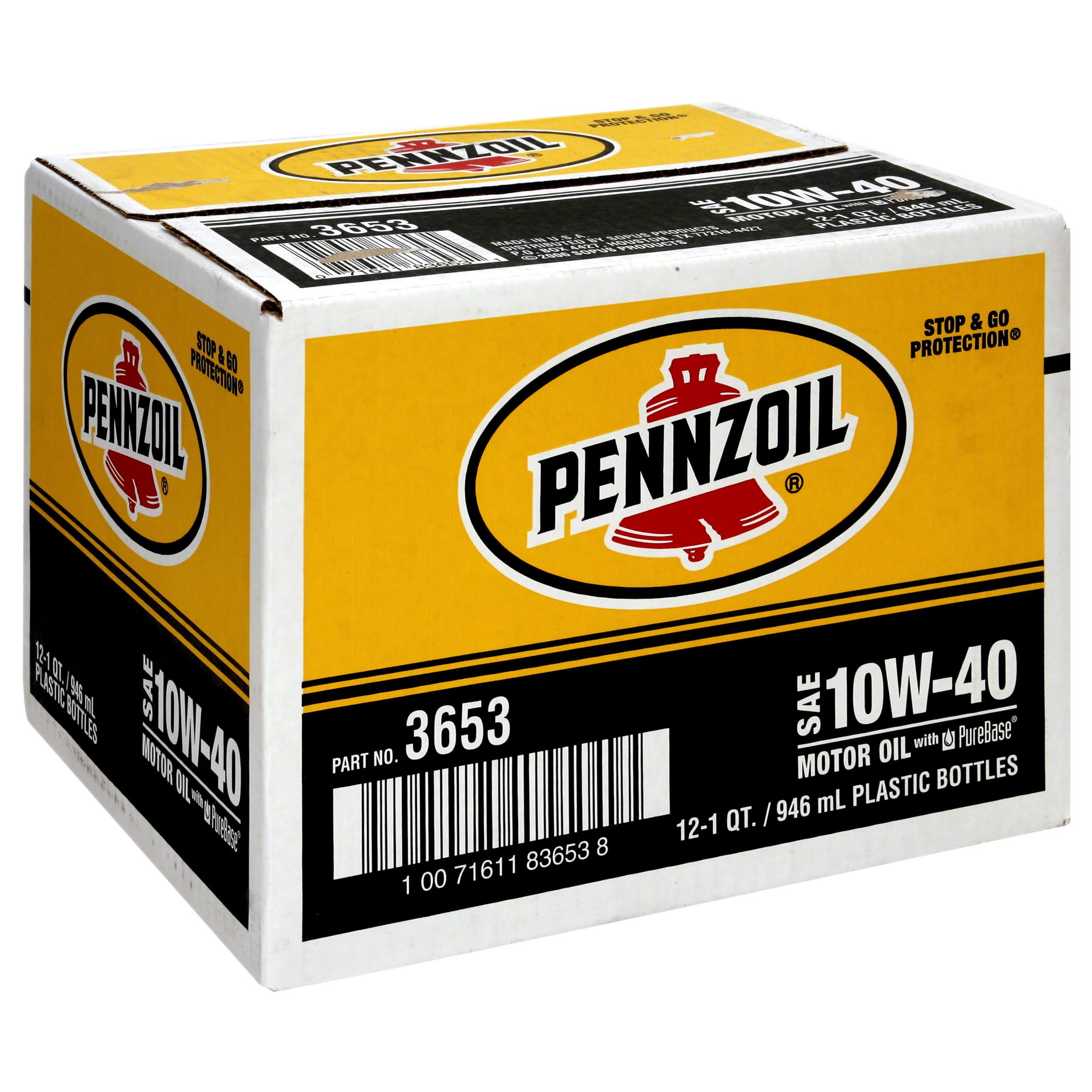 SAE 10W-40 Motor Oil, 12 pack, 1 qt bottles C177650