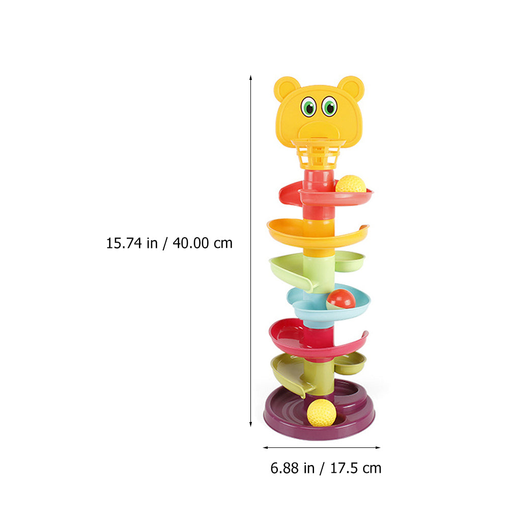 Kid Track Sliding Ball Tower Toy Stacking Toy with 3 Balls A614