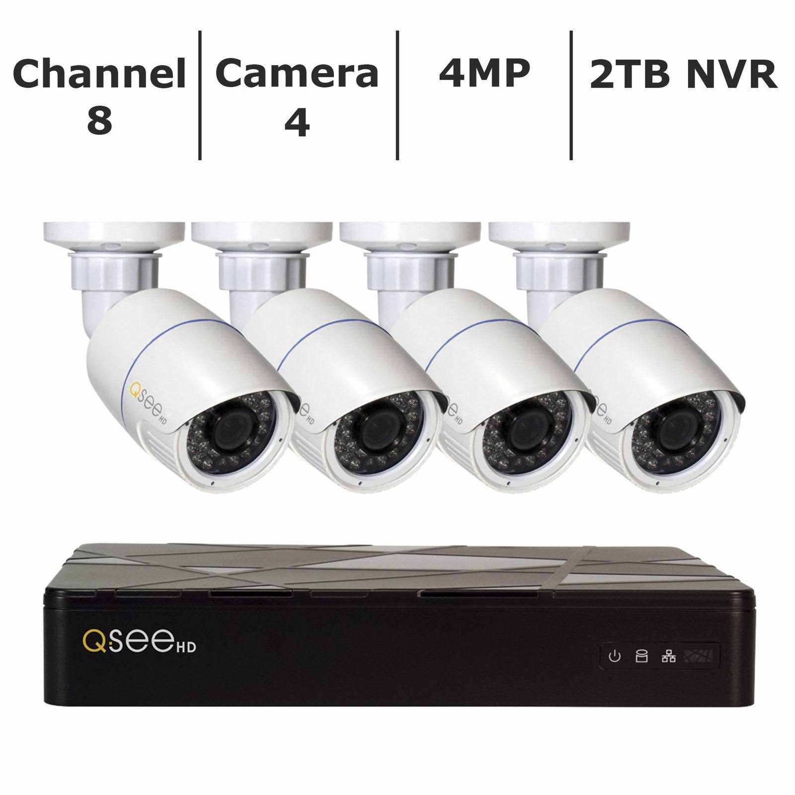 8 Channel 4K IP NVR with 2TB HDD & 4 4MP PIR Bullet Cameras R107