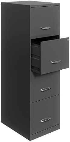 18 Deep 4 Drawer Metal File Cabinet Charcoal V9762