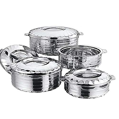 4-Piece Insulated Casserole Hot Pot Set, Stainless Steel Q42257