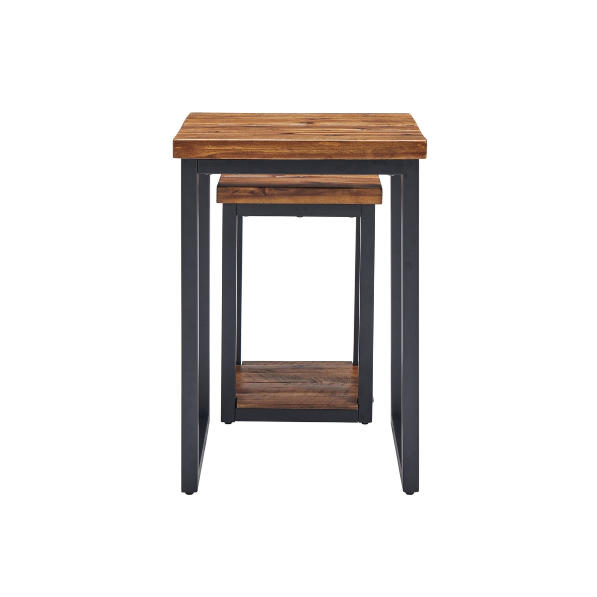 Rustic Wood Nesting End Tables (Set of 2) A89999