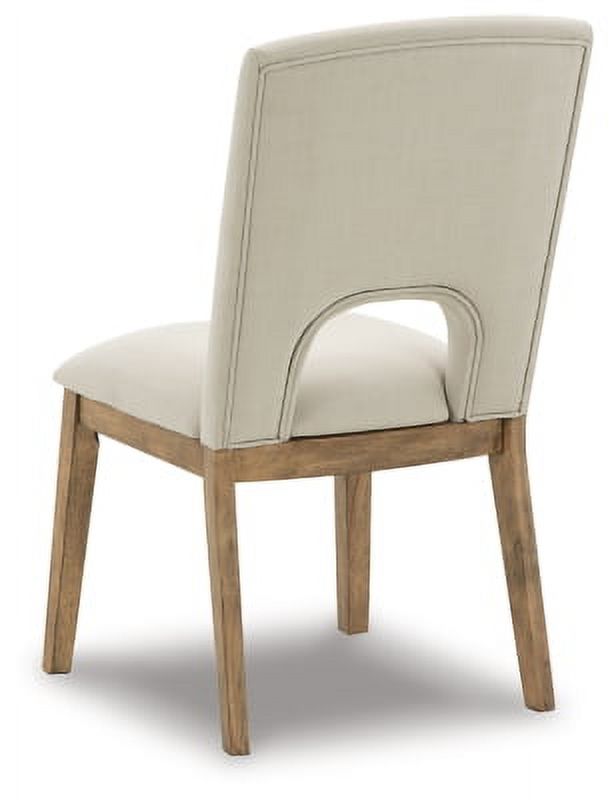 Light Brown & Beige Upholstered Side Chair, 2 Count F1605