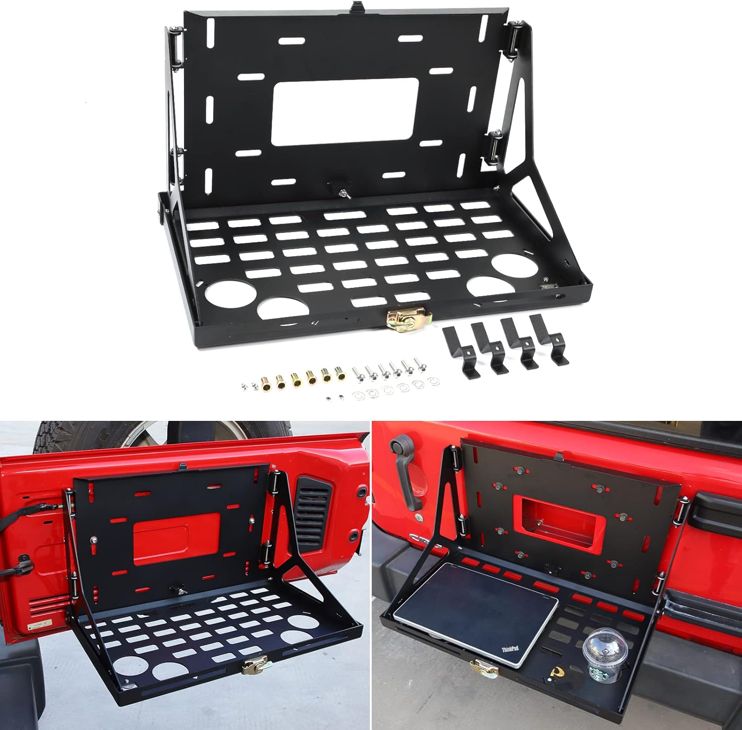 Tailgate Table Metal Storage Rack Foldable Cargo Shelf H379