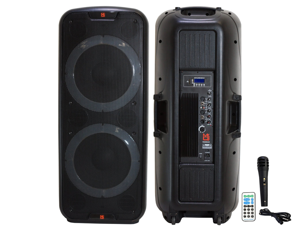 Dual 15” 3-Way Full-Range Powered and Passive DJ PA Bluetooth Loudspeaker C69433